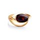 Gold-Plated Ring With Cherry Amber The Peony, Ring Size: 12 / 21.5, image , picture 4