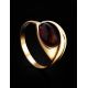 Gold-Plated Ring With Cherry Amber The Peony, Ring Size: 12 / 21.5, image , picture 2
