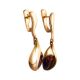 Cherry Amber Earrings In Gold-Plated Silver The Peony, image , picture 3