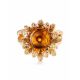 Gold-Plated Ring With Cognac Amber The Aster, Ring Size: 11 / 20.5, image , picture 4
