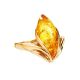 Яркое кольцо «Подснежник» из золота и натурального лимонного янтаря 18.5, Ring Size: 7 / 17.5, image , picture 5