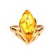 Яркое кольцо «Подснежник» из золота и натурального лимонного янтаря 18.5, Ring Size: 7 / 17.5, image , picture 3