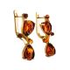 Gold-Plated Earrings With Cognac Amber The Symphony, image , picture 4
