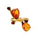 Bright Gold-Plated Ring With Cognac Amber The Symphony, Ring Size: 10 / 20, image , picture 5