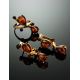 Bright Gold-Plated Ring With Cognac Amber The Symphony, Ring Size: 8 / 18, image , picture 6