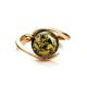 Green Amber Ring In Gold-Plated Silver The Sphere, Ring Size: 11 / 20.5, image , picture 5