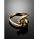 Green Amber Ring In Gold-Plated Silver The Sphere, Ring Size: 11 / 20.5, image , picture 2