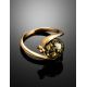 Green Amber Ring In Gold-Plated Silver The Sphere, Ring Size: 11.5 / 21, image , picture 2