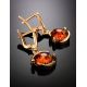 Drop Amber Earrings In Gold-Plated Silver The Sphere, image , picture 2