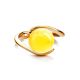 Gold-Plated Ring With Butterscotch Amber The Sphere, Ring Size: 11.5 / 21, image , picture 4