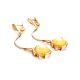 Dangle Amber Earrings In Gold-Plated Silver The Sphere, image , picture 3