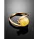 Gold-Plated Ring With Butterscotch Amber The Sphere, Ring Size: 9 / 19, image , picture 2