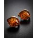Cognac Amber Earrings In Gold-Plated Silver The Cat's Eye, image , picture 2