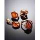 Cognac Amber Earrings In Gold-Plated Silver The Cat's Eye, image , picture 6