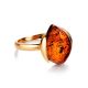 Amber Silver Ring In Gold-Plated Silver The Cat's Eye, Ring Size: 11.5 / 21, image , picture 4