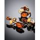 Multicolor Amber Ring In Gold-Plated Silver The Symphony, Ring Size: 8 / 18, image , picture 4