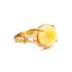 Classy Honey Amber Ring In Gold-Plated Silver The Shanghai, Ring Size: 6.5 / 17, image , picture 4