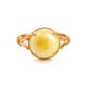 Classy Honey Amber Ring In Gold-Plated Silver The Shanghai, Ring Size: 5.5 / 16, image , picture 5