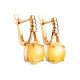 Stylish Honey Amber Earrings In Gold-Plated Silver The Shanghai, image , picture 5