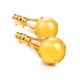 Stylish Honey Amber Earrings In Gold-Plated Silver The Shanghai, image , picture 4