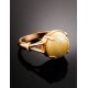 Classy Honey Amber Ring In Gold-Plated Silver The Shanghai, Ring Size: 11.5 / 21, image , picture 2