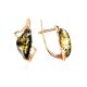 Green Amber Earrings In Gold-Plated Silver The Vesta, image , picture 3
