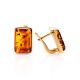 Cognac Amber Earrings In Gold-Plated Silver The Copenhagen, image , picture 4