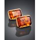 Cognac Amber Earrings In Gold-Plated Silver The Copenhagen, image , picture 2