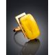 Golden Cocktail Ring With Bold Amber Stone The Picasso, Ring Size: Adjustable, image , picture 2