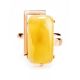 Golden Cocktail Ring With Bold Amber Stone The Picasso, Ring Size: Adjustable, image , picture 5