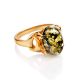 Green Amber Ring In Gold-Plated Silver The Prussia, Ring Size: 9 / 19, image , picture 5