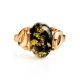 Green Amber Ring In Gold-Plated Silver The Prussia, Ring Size: 6.5 / 17, image , picture 4