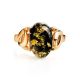 Green Amber Ring In Gold-Plated Silver The Prussia, Ring Size: 11.5 / 21, image , picture 4