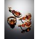 Cognac Amber Ring In Gold-Plated Silver The Prussia, Ring Size: 11.5 / 21, image , picture 6