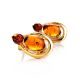 Cognac Amber Earrings In Gold-Plated Silver The Prussia, image , picture 4
