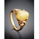 Butterscotch Amber Ring In Gold-Plated Silver The Prussia, Ring Size: 11 / 20.5, image , picture 2
