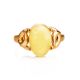 Butterscotch Amber Ring In Gold-Plated Silver The Prussia, Ring Size: 10 / 20, image , picture 4