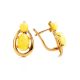 Butterscotch​ Amber Earrings In Gold-Plated Silver The Prussia, image , picture 4