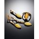 Classy Gold-Plated Ring With Honey Amber The Adagio, Ring Size: 11.5 / 21, image , picture 6