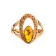Amber Ring In Gold With Crystals The Raphael, Ring Size: 6.5 / 17, image , picture 4