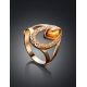 Amber Ring In Gold With Crystals The Raphael, Ring Size: 5.5 / 16, image , picture 2