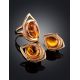 Cocktail Amber Ring In Gold With Crystals The Raphael, Ring Size: 8 / 18, image , picture 7