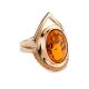 Cocktail Amber Ring In Gold With Crystals The Raphael, Ring Size: 5.5 / 16, image , picture 4