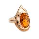 Cocktail Amber Ring In Gold With Crystals The Raphael, Ring Size: 8 / 18, image , picture 4