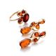 Cognac Amber Ring In Gold Plated Silver The Symphony, Ring Size: 12 / 21.5, image , picture 6