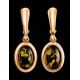 Drop Amber EarringsIn Gold-Plated Silver The Goji, image , picture 2