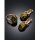Gold-Plated Earrings With Green Amber The Napoli, image , picture 5