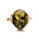 Green Amber Ring In Gold-Plated Silver The Napoli, Ring Size: 11 / 20.5, image , picture 4