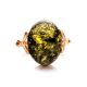 Green Amber Ring In Gold-Plated Silver The Napoli, Ring Size: 13 / 22, image , picture 4