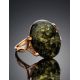 Green Amber Ring In Gold-Plated Silver The Napoli, Ring Size: 13 / 22, image , picture 2